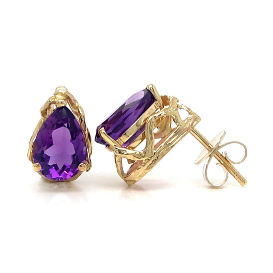 Pear Amethyst Earrings