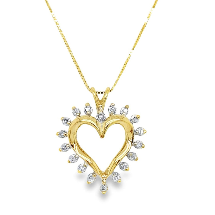 Diamond Heart Pendant on Box Chain