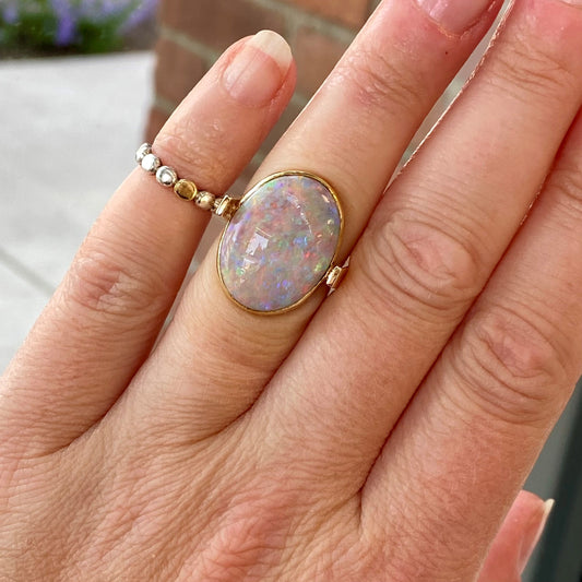 Oversized Oval Opal Ring