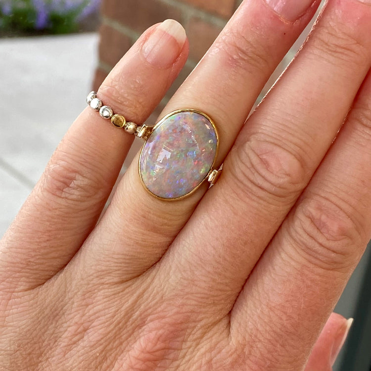 Oversized Oval Opal Ring