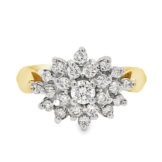 Elongated Cluster Diamond Ring