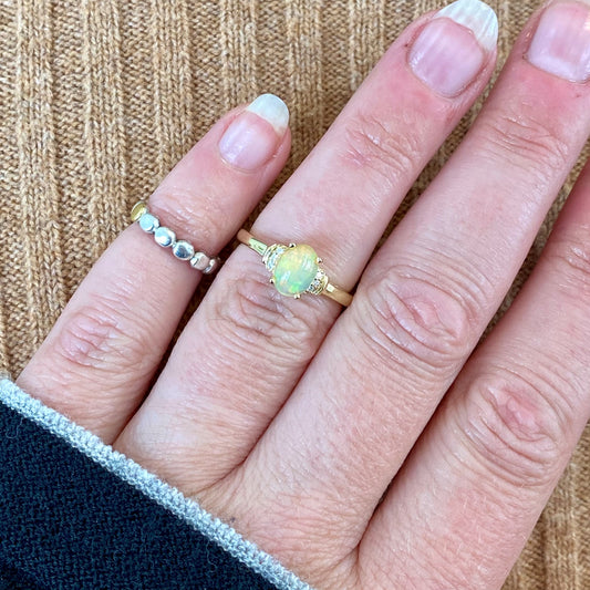 Opal & Diamond Ring