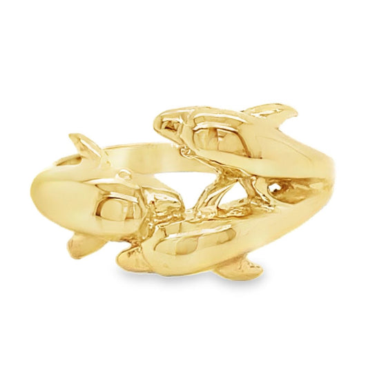 Triple Dolphin Ring