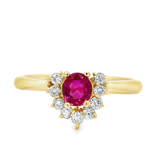 Asymmetrical Ruby & Diamond Ring