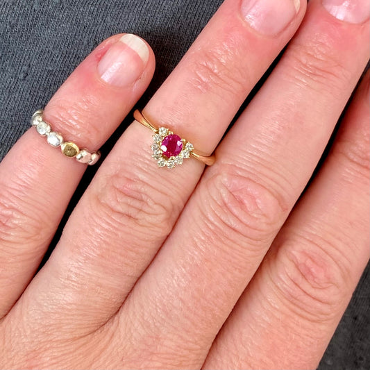 Asymmetrical Ruby & Diamond Ring