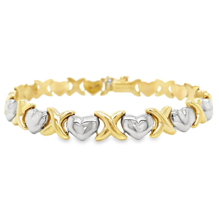 Two Tone Heart Bracelet