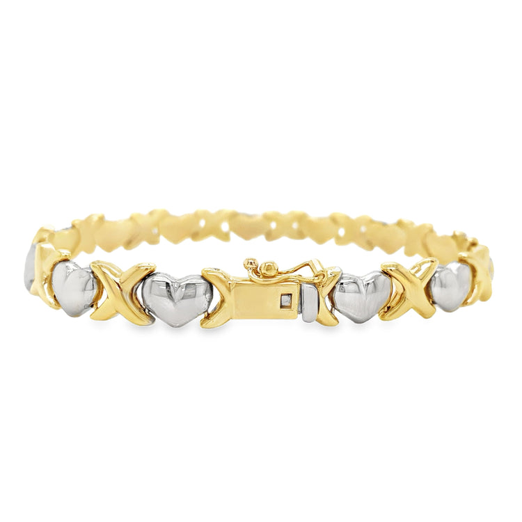 Two Tone Heart Bracelet