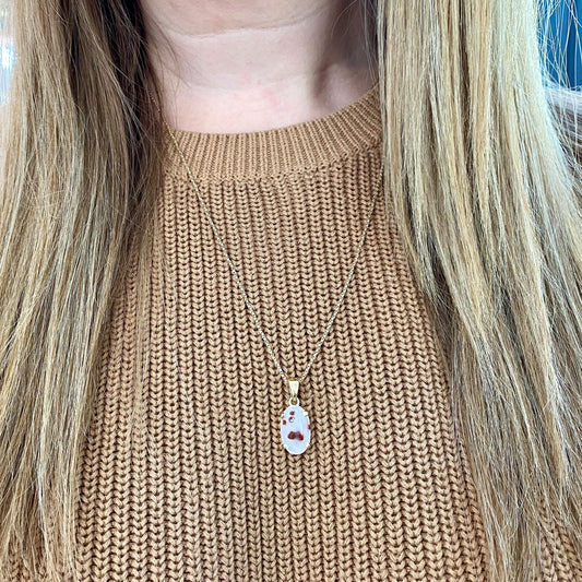 20 Inch Spotted Quartz Necklace