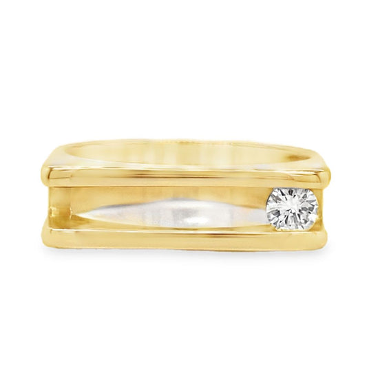 Open Space Offset Diamond Ring