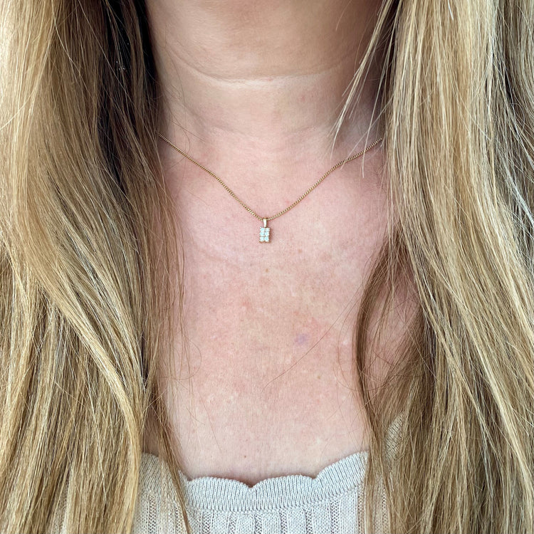 Rectangular Diamond Necklace