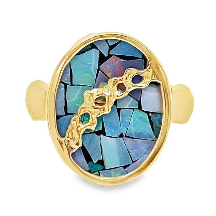 Oval Opal Mosaic Ring