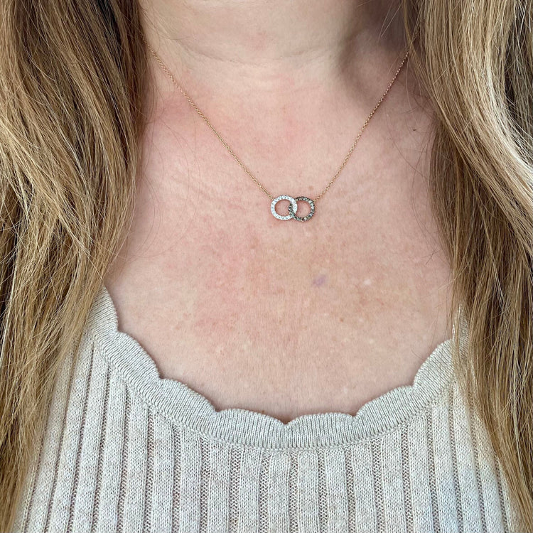 Double Circle Diamond Necklace