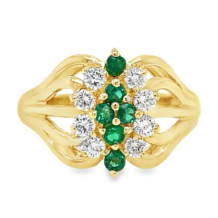 Open Space Emerald & Diamond Ring