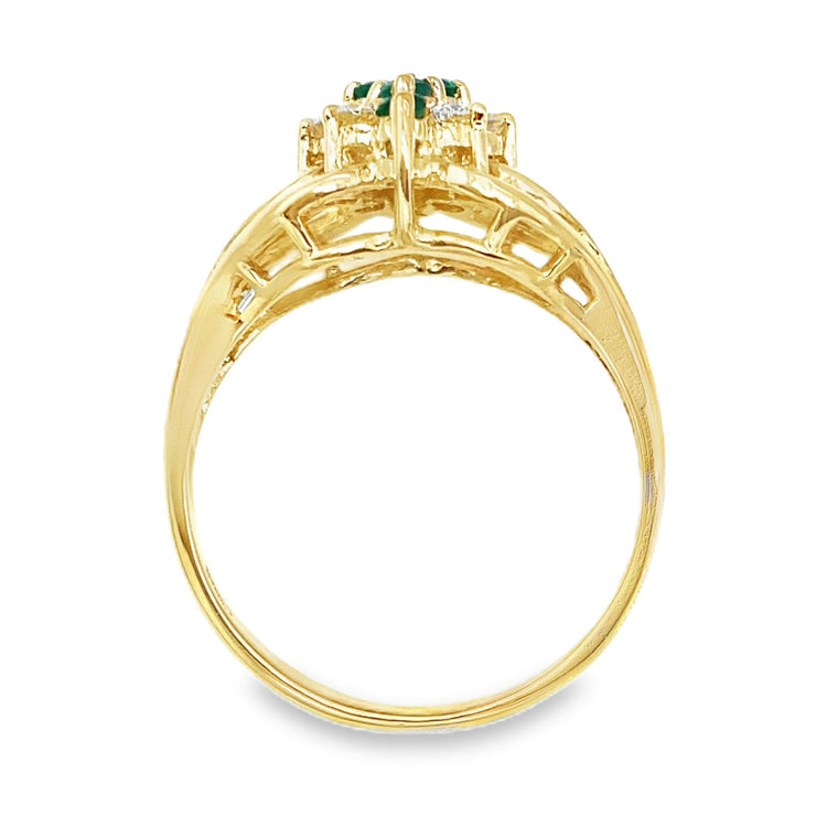 Open Space Emerald & Diamond Ring