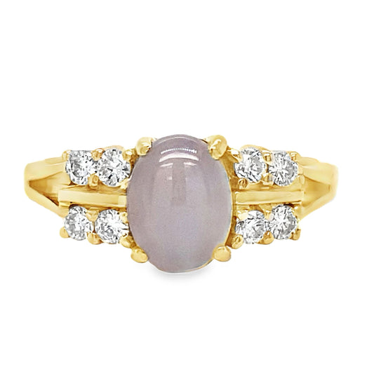 Moonstone & Diamond Ring