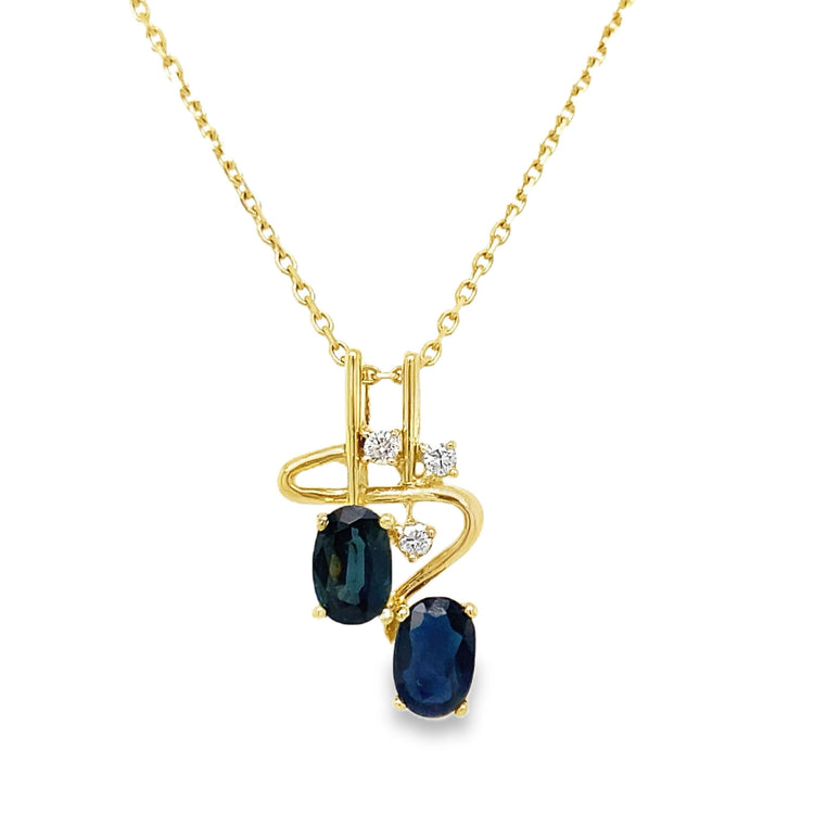 Double Sapphire & Diamond Necklace