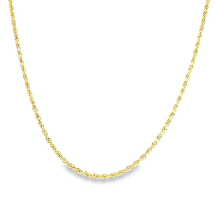 20 Inch Diamond Cut Solid Rope Chain