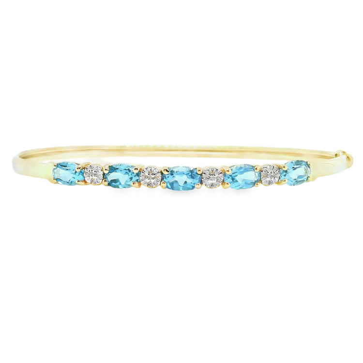 Blue Topaz & Diamond Bangle