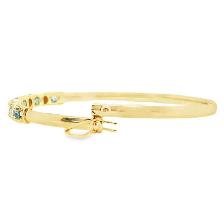 Blue Topaz & Diamond Bangle