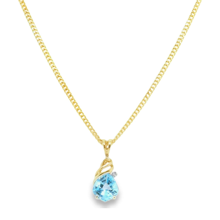 Blue Topaz & Diamond Necklace