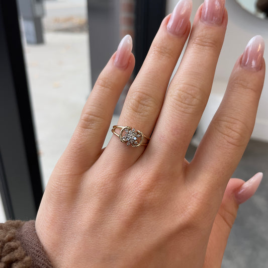 Negative Space Diamond Cluster Ring