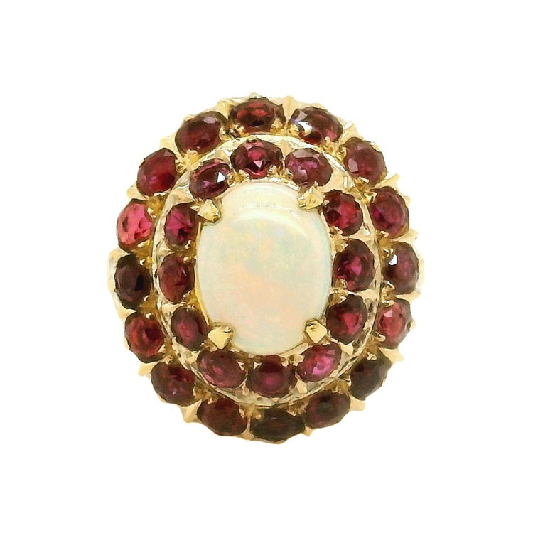 Opal & Ruby Cocktail Ring