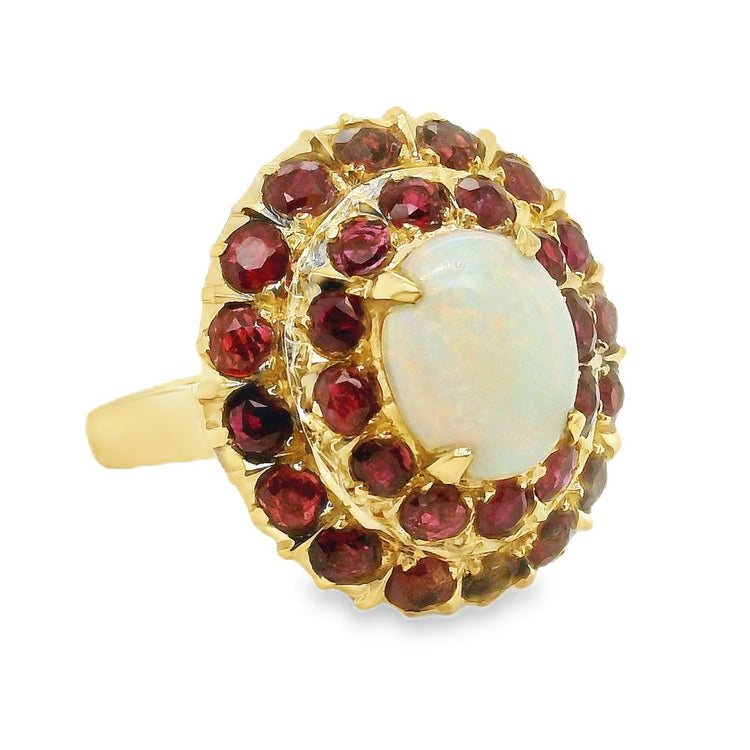 Opal & Ruby Cocktail Ring