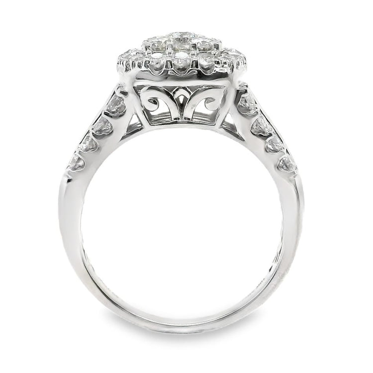 1.50TCW Diamond Halo Cluster Ring