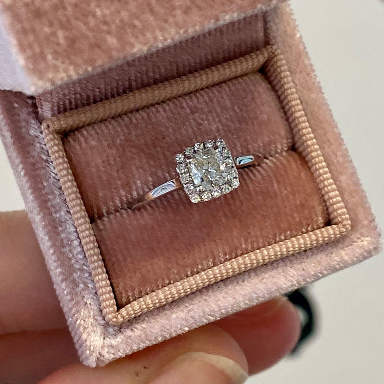 Cushion Cut Diamond Halo Ring