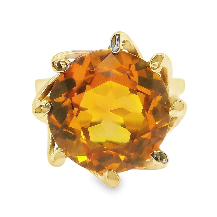 Lab Grown Orange Sapphire Ring