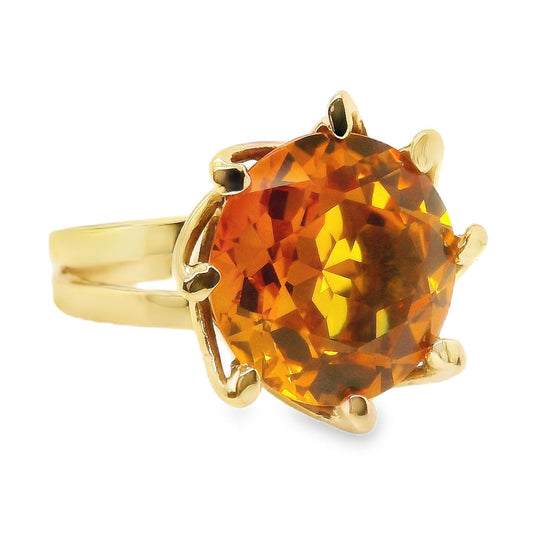 Lab Grown Orange Sapphire Ring