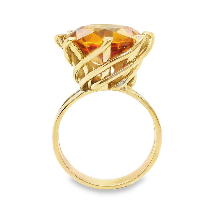 Lab Grown Orange Sapphire Ring