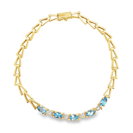 Blue Topaz & Diamond Bracelet