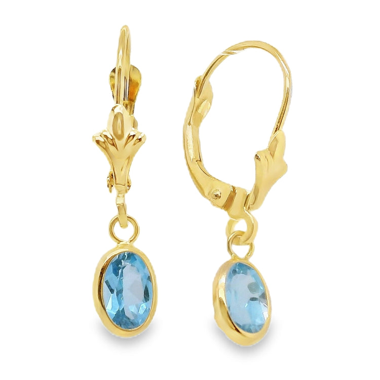 Swiss Blue Topaz Drop Earrings