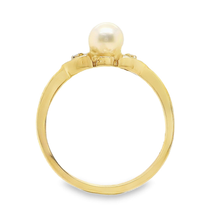 Pearl & Diamond Heart Ring