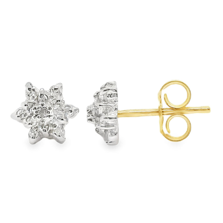 Diamond Cluster Stud Earrings