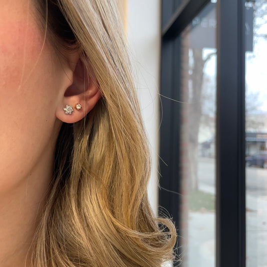 Diamond Cluster Stud Earrings