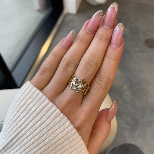 Geometric Diamond Ring