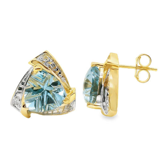 Blue Topaz & Diamond Earrings