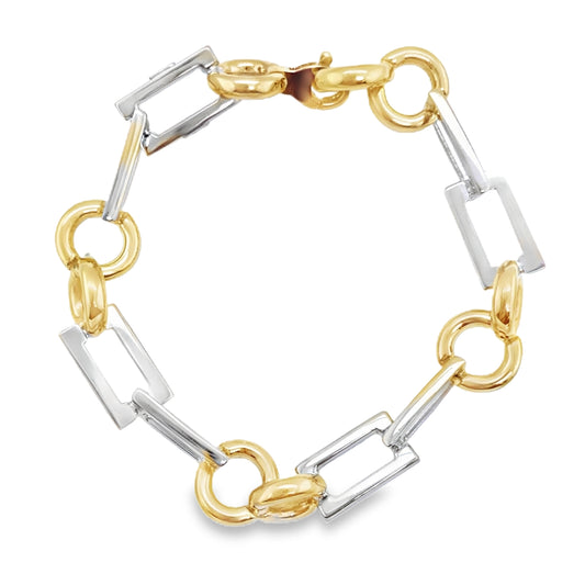 Two Tone Hollow Geometric Bracelet