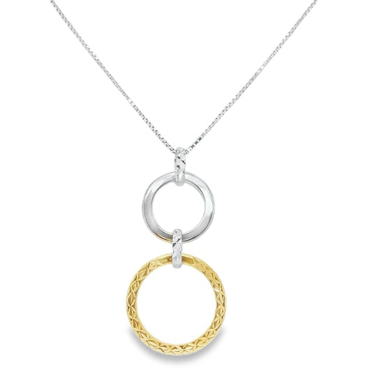 Double Circle Diamond Cut Necklace