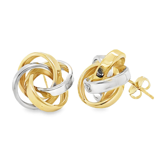 Oversized Two Tone Knot Earrings