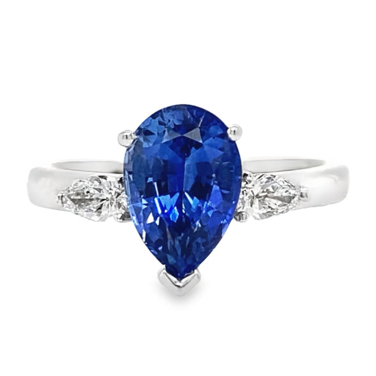 Pear Sapphire & Diamond Ring