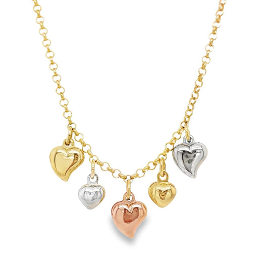 Tri Color Heart Necklace
