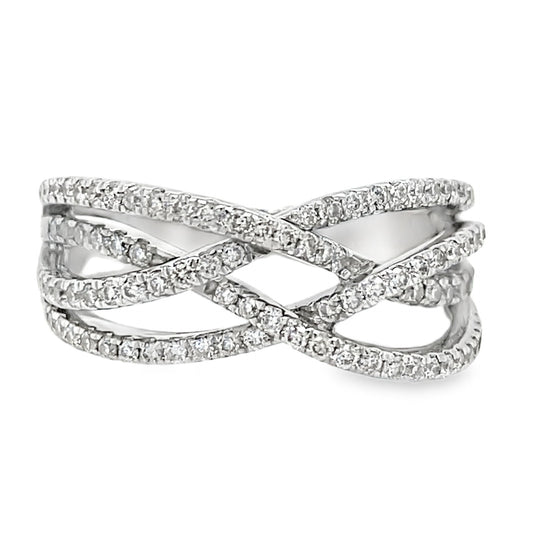 Diamond Crossover Ring by Gabriel & Co