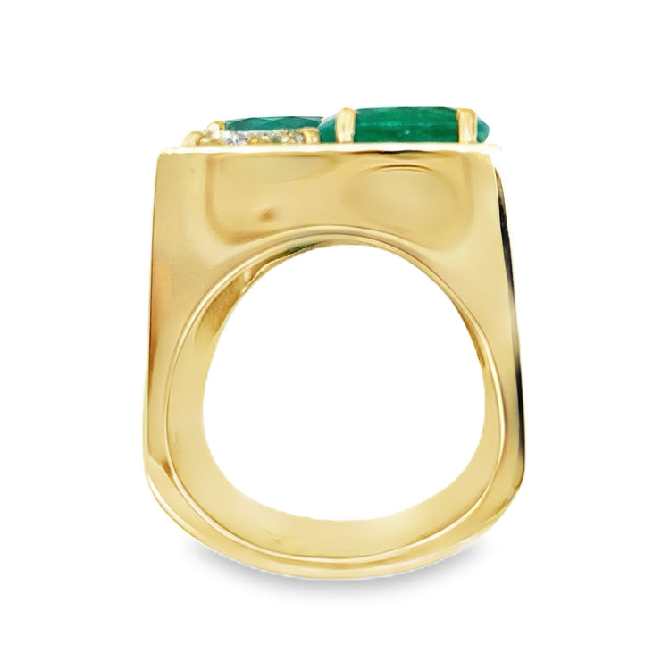 Emerald & Diamond Statement Ring