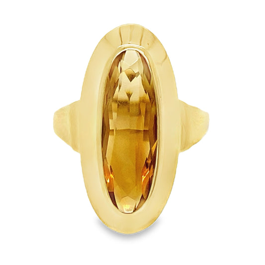 Bezel Citrine Ring