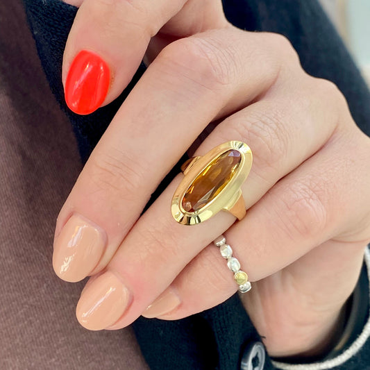 Bezel Citrine Ring