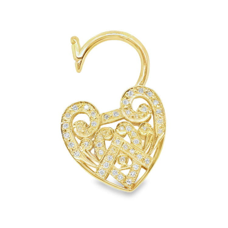 Filigree Diamond Heart Pendant