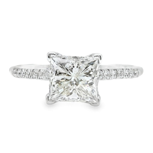 1.84TCW Princess Cut Dainty Band Diamond Ring